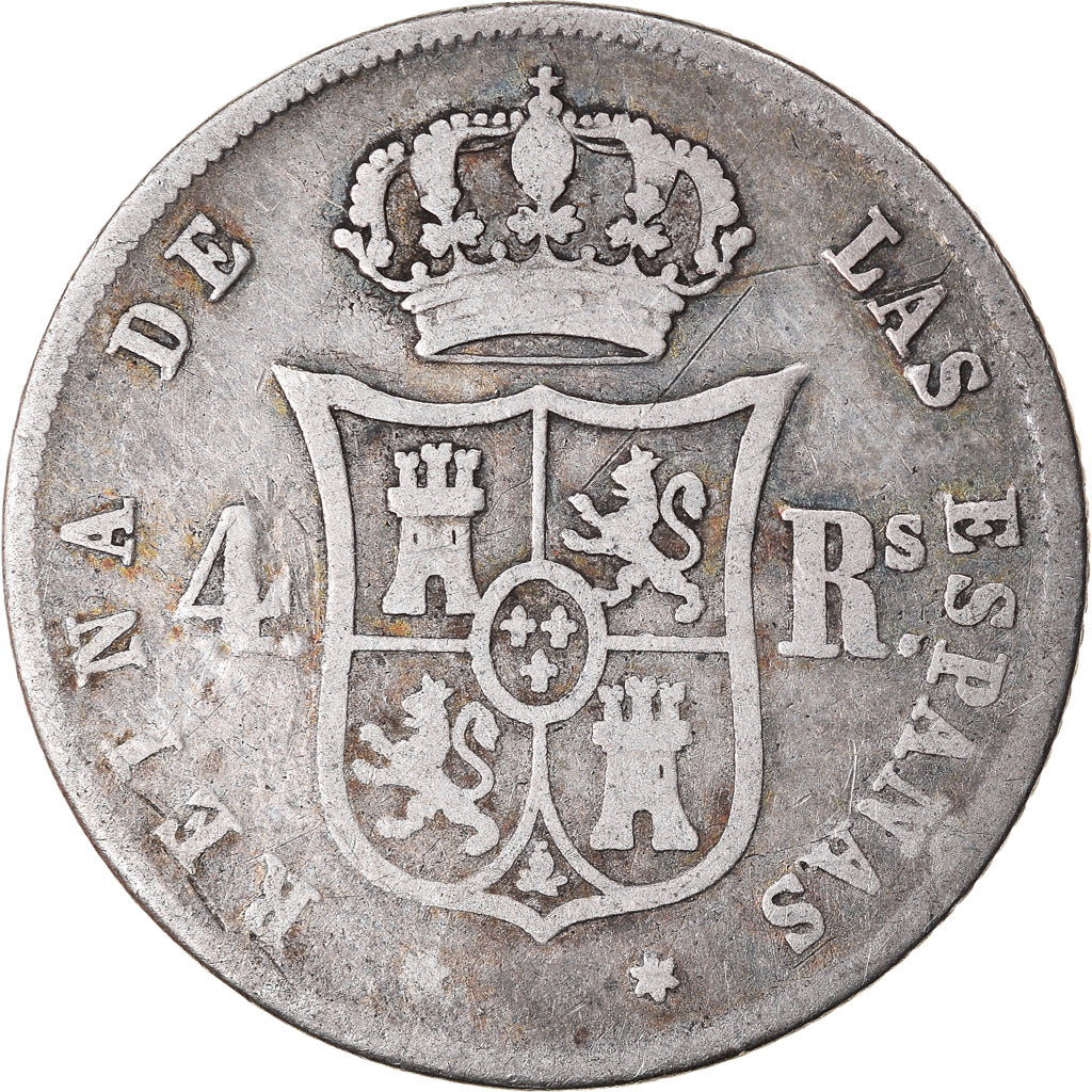 Moneda, España, Isabel II, 4 Réales, 1853, Madrid, BC, Plata, KM:600.2
