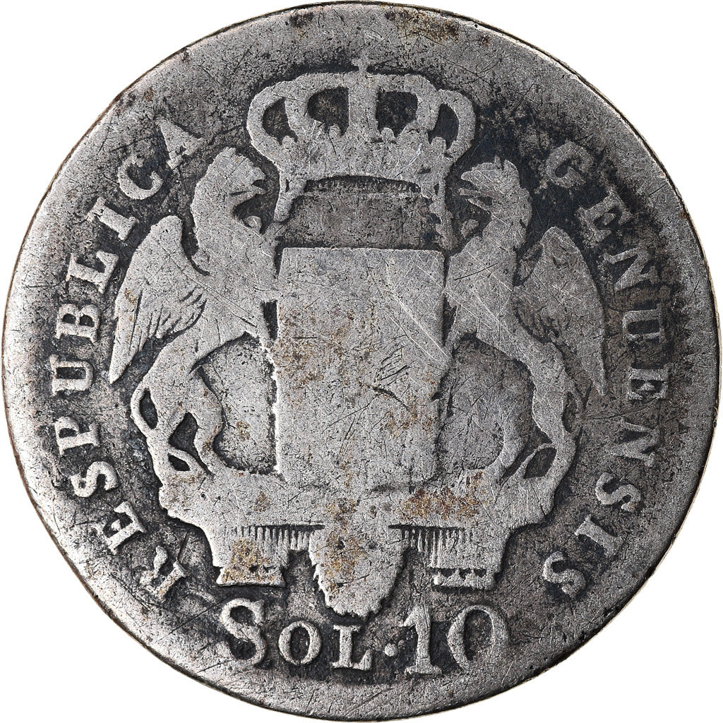 Moneta, STATI ITALIANI, GENOA, 10 Soldi, 1814, B, Argento, KM:286