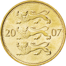 ESTONIA, 50 Senti, 2007, KM #24, MS(63), Aluminum-Bronze, 19.5, 2.99