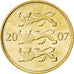 ESTONIA, 50 Senti, 2007, KM #24, MS(63), Aluminum-Bronze, 19.5, 2.99