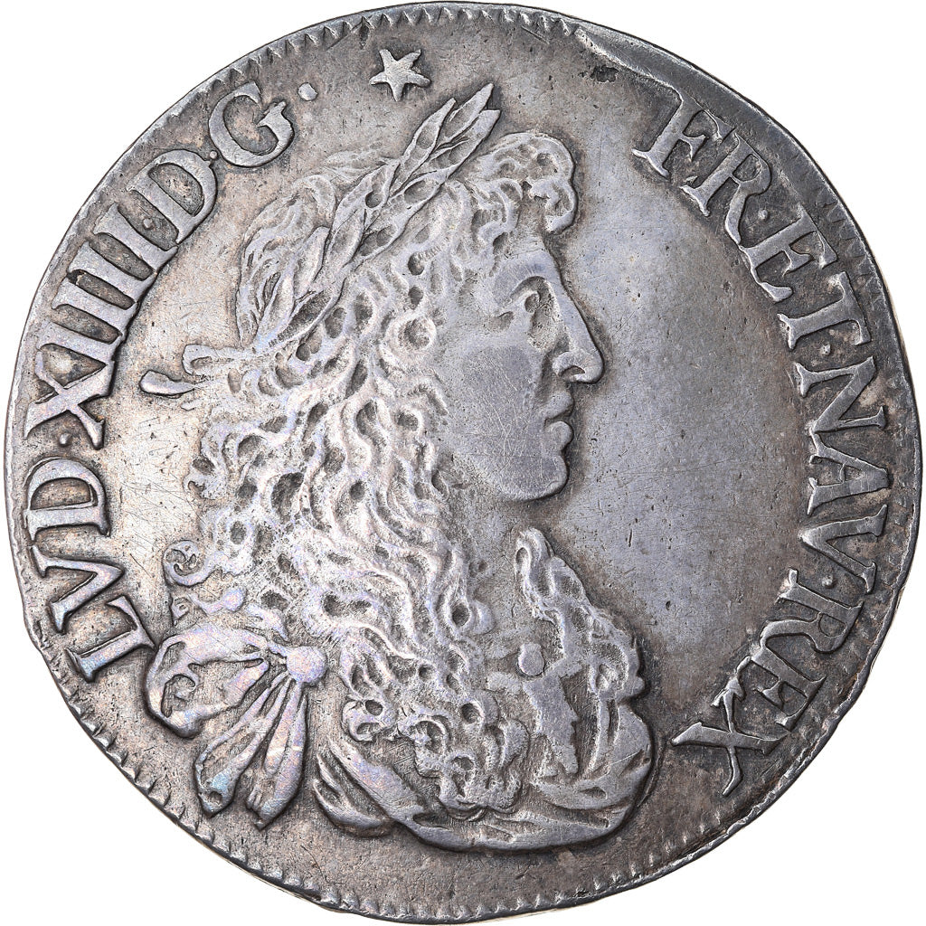 Monnaie, France, Louis XIV, Écu au buste juvénile, Ecu, 1665, Rennes, TTB