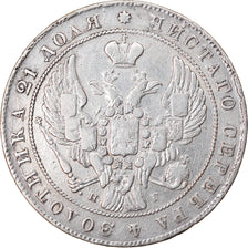Moeda, Rússia, Nicholas I, Rouble, 1840, St. Petersburg, VF(30-35), Prata