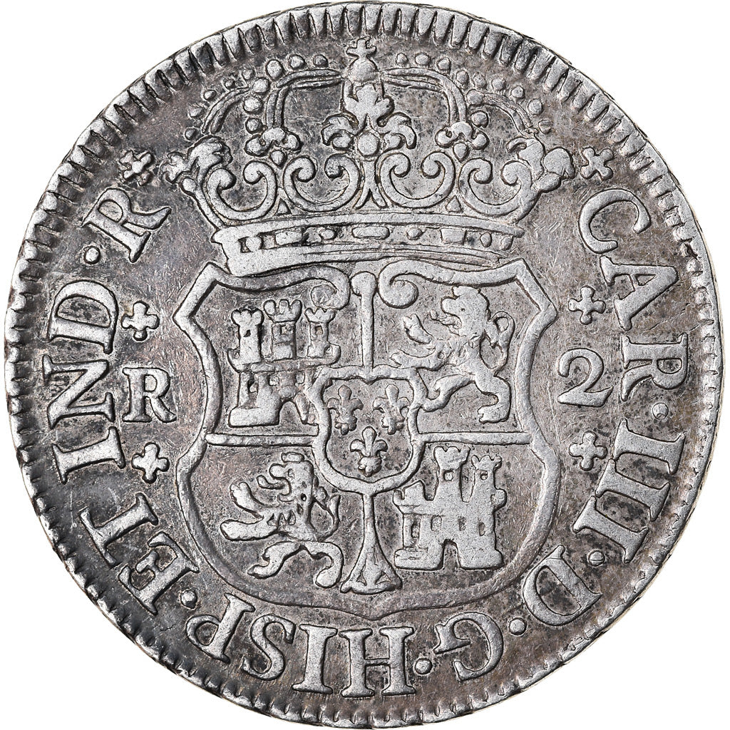 Moneda, México, Charles III, 2 Reales, 1768, Mexico City, MBC+, Plata, KM:87