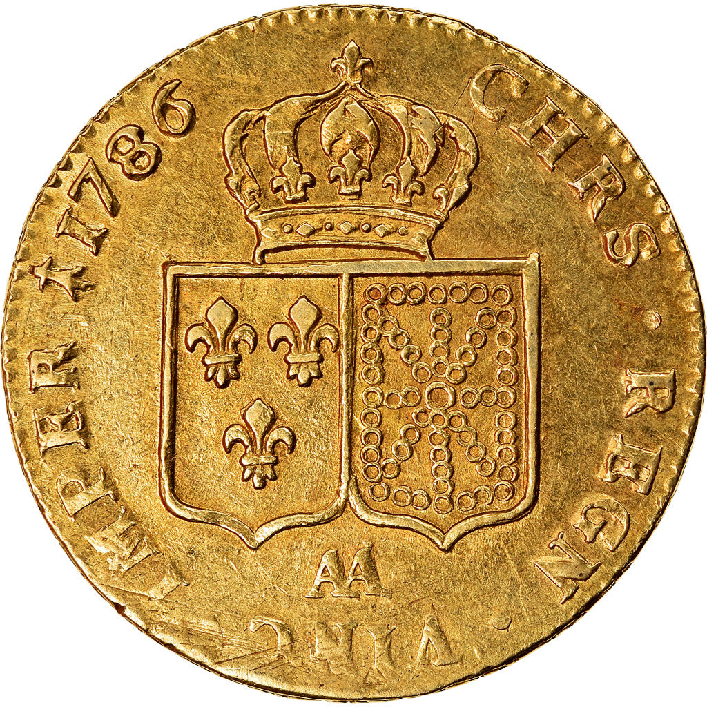 Coin, France, Louis XVI, Double louis d'or à la tête nue, 2 Louis D'or, 1786