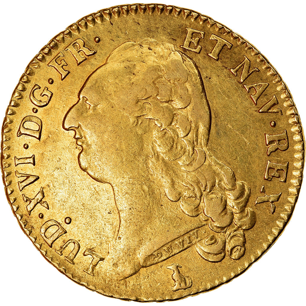 Moeda, França, Louis XVI, Double louis d'or à la tête nue, 2 Louis D'or