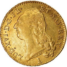 Moeda, França, Louis XVI, Double louis d'or à la tête nue, 2 Louis D'or