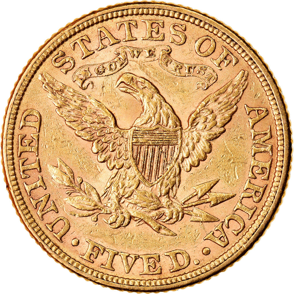Monnaie, États-Unis, Coronet Head, $5, Half Eagle, 1882, U.S. Mint