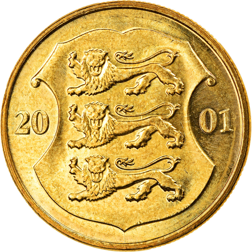 Coin, Estonia, Kroon, 2001, MS(63), Aluminum-Bronze, KM:35