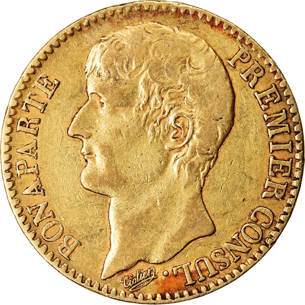 Moeda, França, Napoleon I, 40 Francs, An 12, Paris, EF(40-45), Dourado