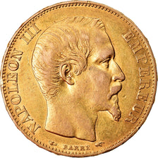 Moneta, Francja, Napoleon III, Napoléon III, 20 Francs, 1855, Paris, AU(50-53)