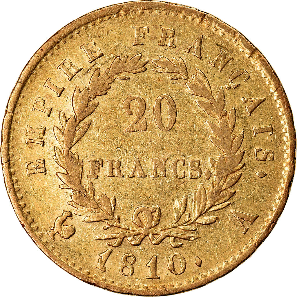 Moneta, Francja, Napoléon I, 20 Francs, 1810, Paris, EF(40-45), Złoto