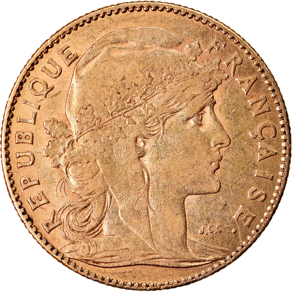 Coin, France, Marianne, 10 Francs, 1900, Paris, EF(40-45), Gold, KM:846