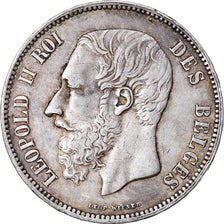 Coin, Belgium, Leopold II, 5 Francs, 5 Frank, 1868, EF(40-45), Silver, KM:24