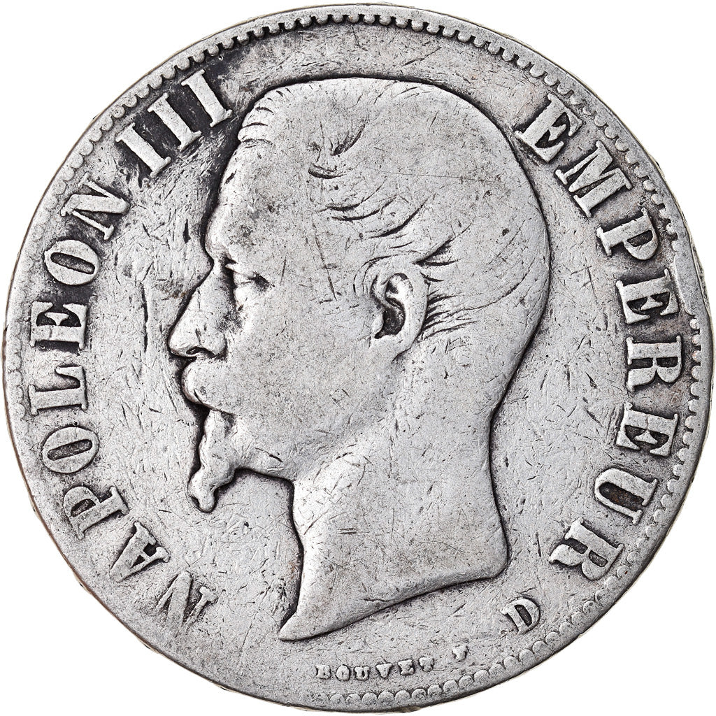 Moeda, França, Napoleon III, Napoléon III, 5 Francs, 1856, Lyon, F(12-15)
