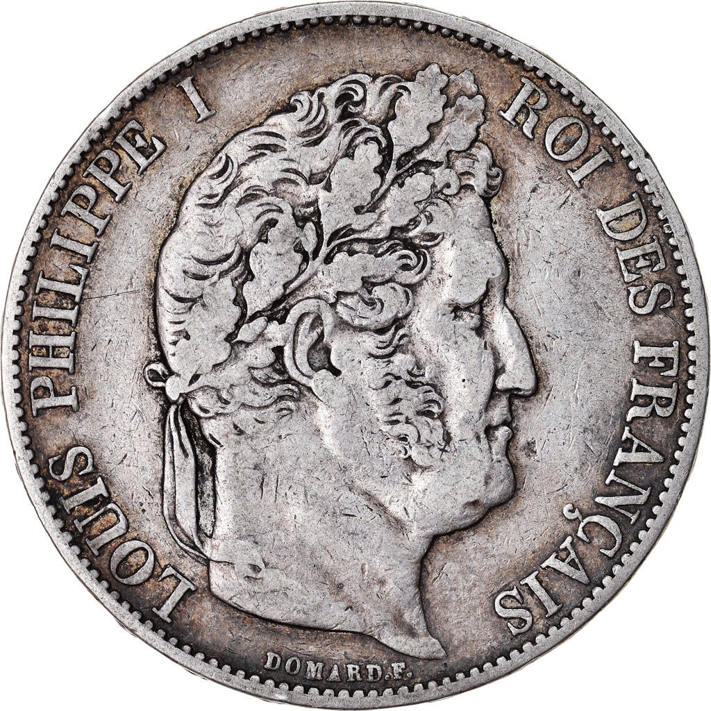 Coin, France, Louis-Philippe, 5 Francs, 1845, Strasbourg, EF(40-45), Silver