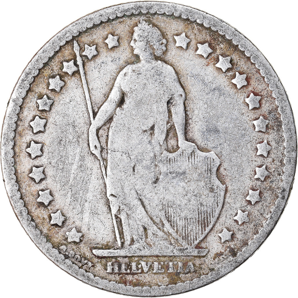Moneta, Svizzera, Franc, 1877, Bern, B+, Argento, KM:24