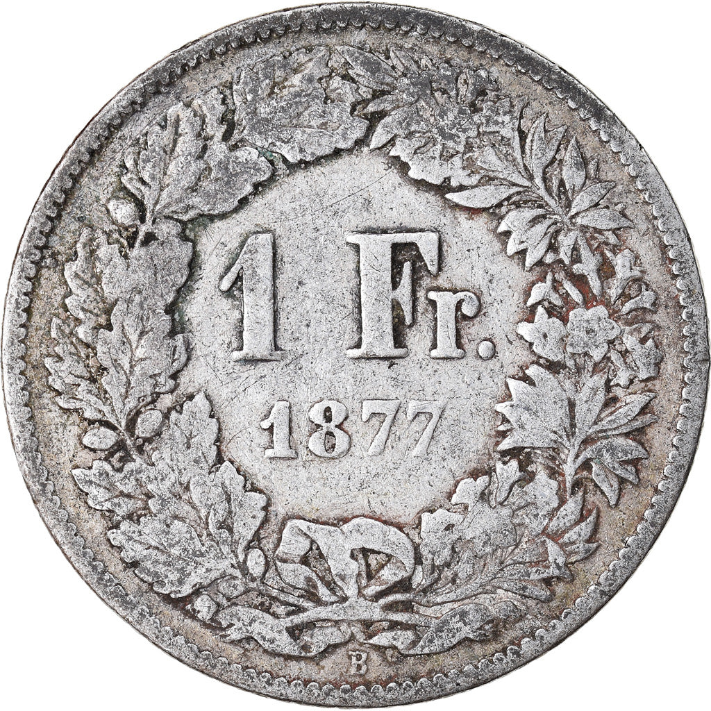Moneta, Svizzera, Franc, 1877, Bern, B+, Argento, KM:24