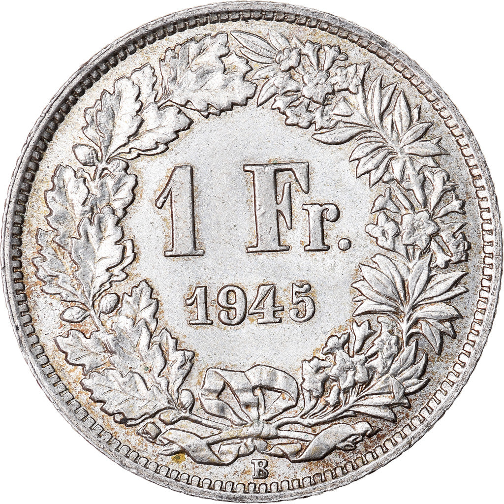 Coin, Switzerland, Franc, 1945, Bern, MS(60-62), Silver, KM:24