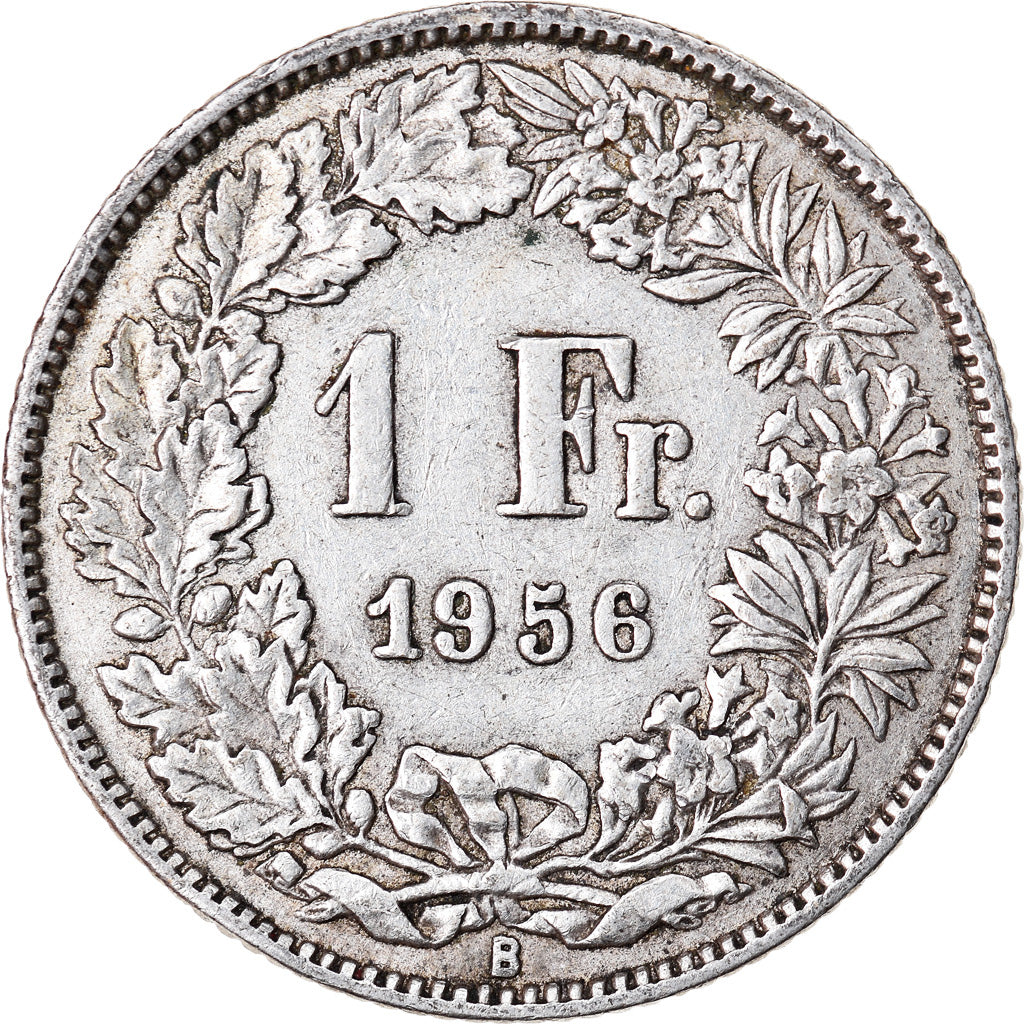 Coin, Switzerland, Franc, 1956, Bern, AU(50-53), Silver, KM:24