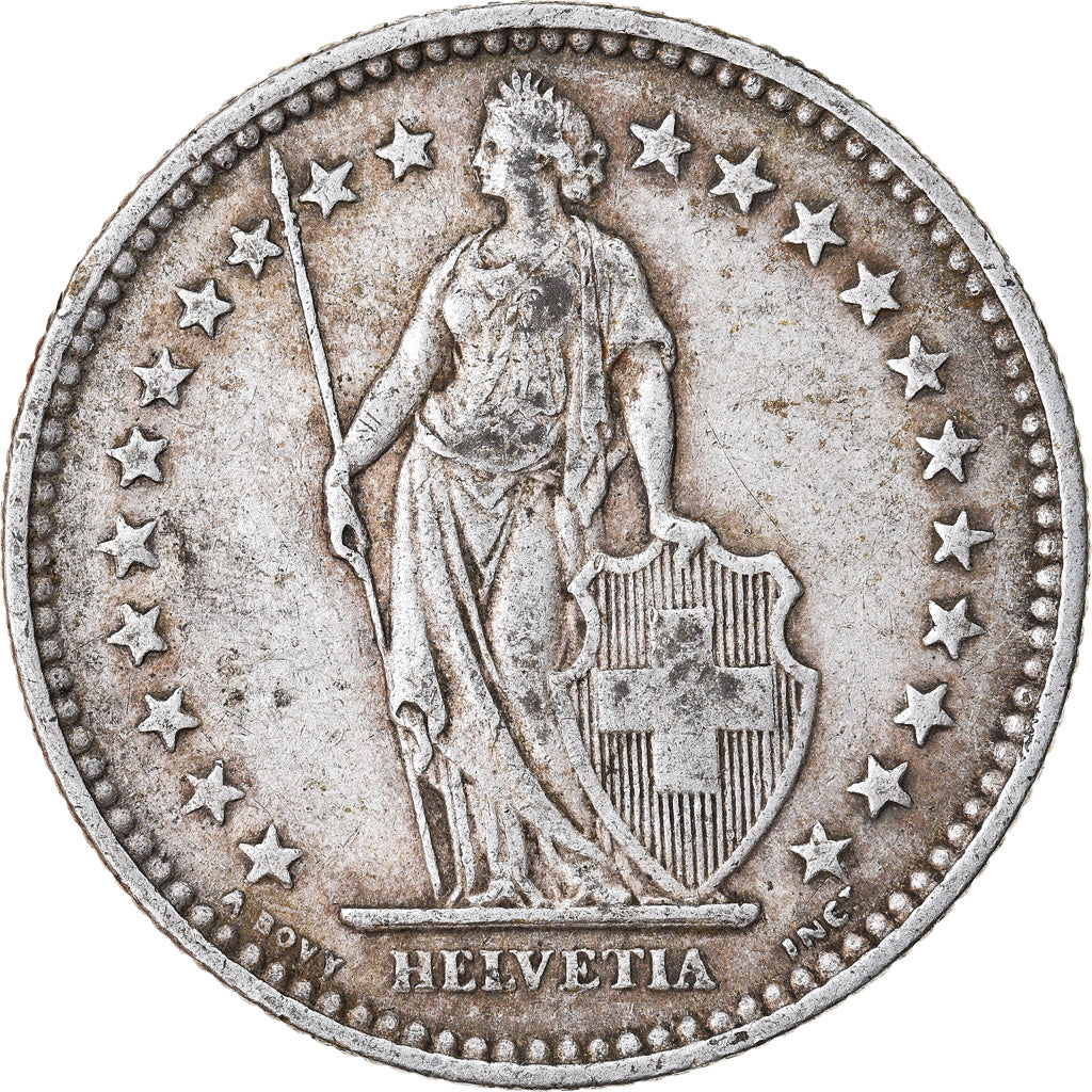 Coin, Switzerland, 2 Francs, 1909, Bern, EF(40-45), Silver, KM:21