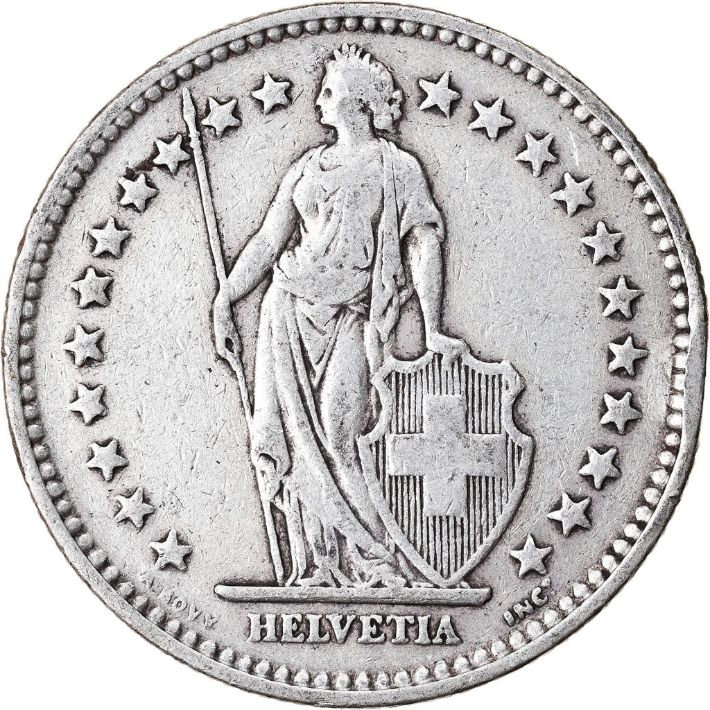 Coin, Switzerland, 2 Francs, 1914, Bern, VF(30-35), Silver, KM:21