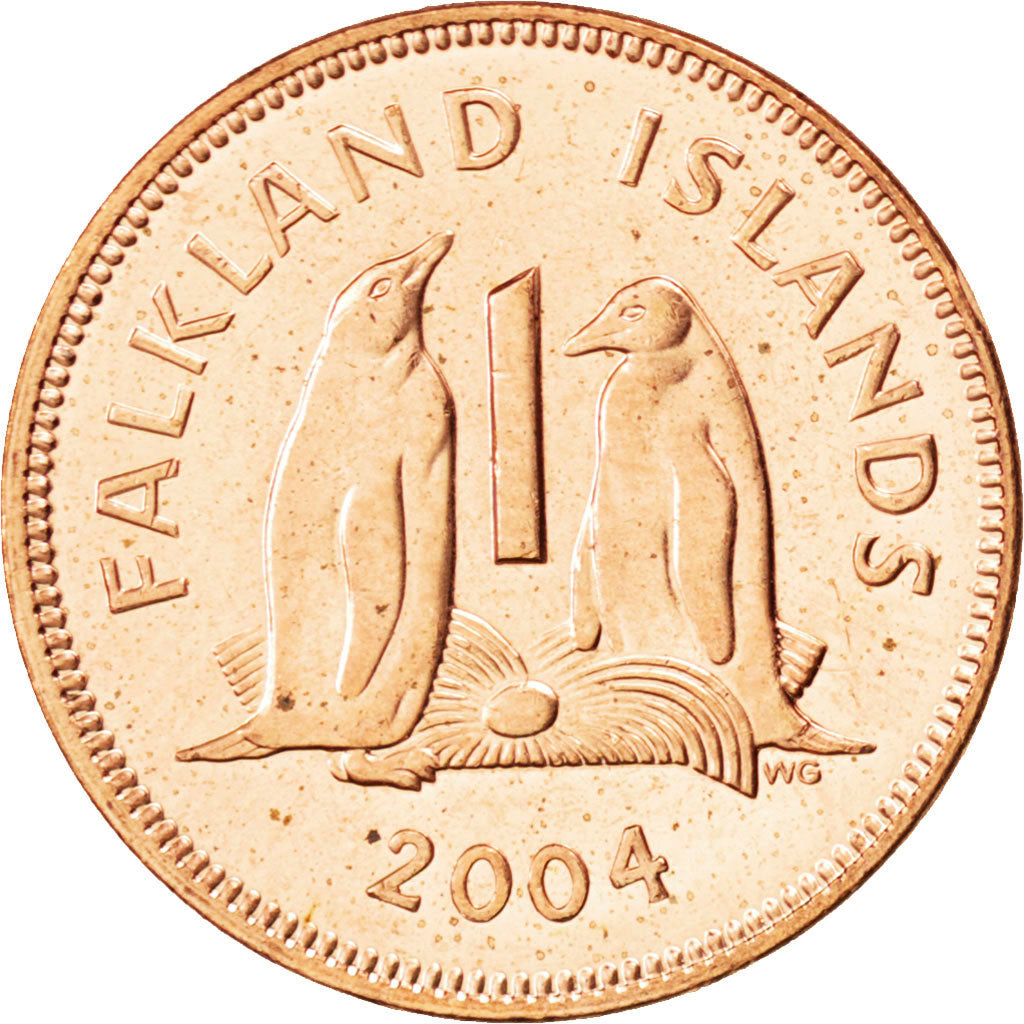 FALKLAND ISLANDS, Penny, 2004, KM #130, MS(63), Copper Plated Steel, 20.3, 3.59