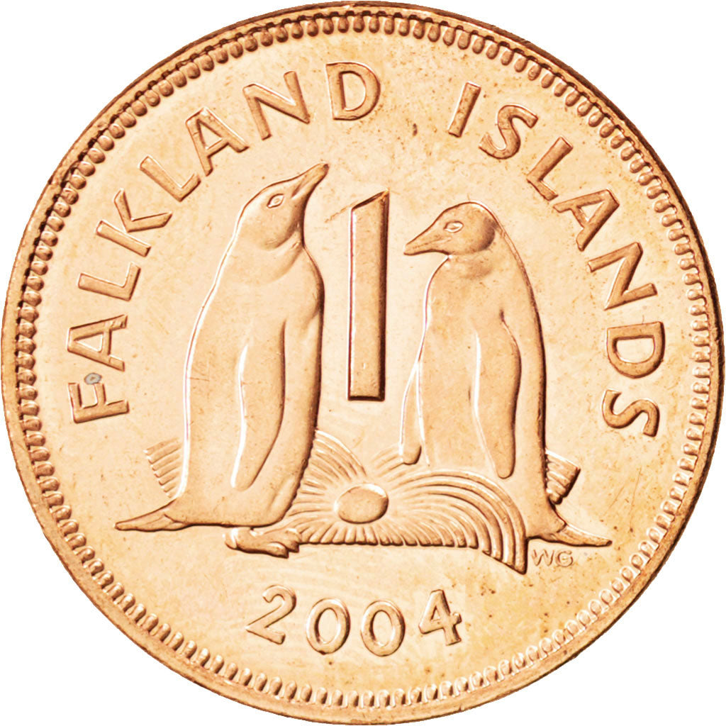 FALKLAND ISLANDS, Penny, 2004, KM #130, MS(63), Copper Plated Steel, 20.3, 3.56