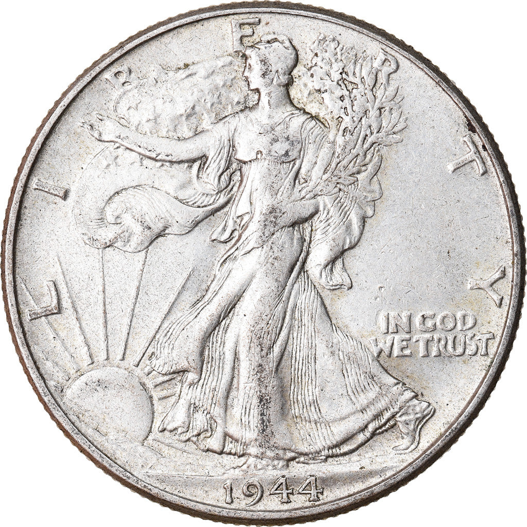 Coin, United States, Walking Liberty Half Dollar, Half Dollar, 1944, U.S. Mint