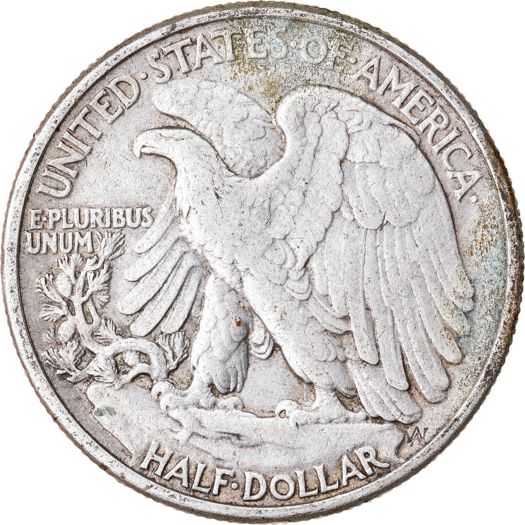 Coin, United States, Walking Liberty Half Dollar, Half Dollar, 1942, U.S. Mint