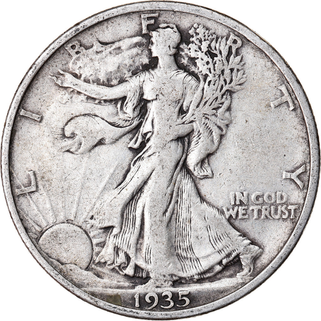 Coin, United States, Walking Liberty Half Dollar, Half Dollar, 1935, U.S. Mint