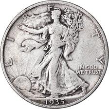 Coin, United States, Walking Liberty Half Dollar, Half Dollar, 1935, U.S. Mint