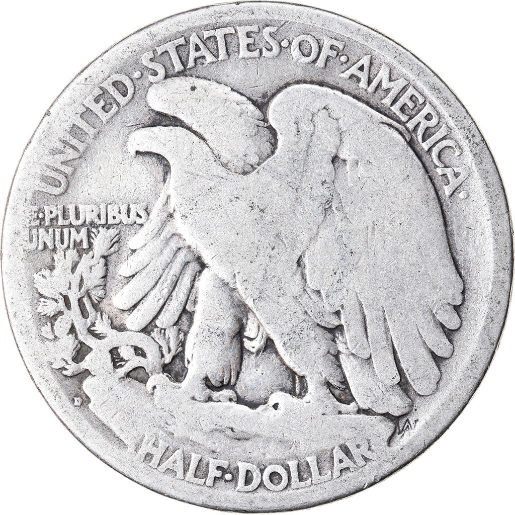Coin, United States, Walking Liberty Half Dollar, Half Dollar, 1917, U.S. Mint