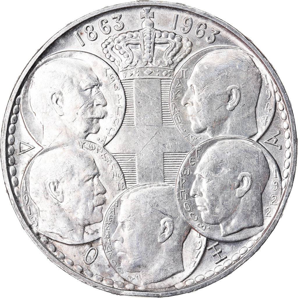 Coin, Greece, Paul I, 30 Drachmai, 1963, AU(50-53), Silver, KM:86