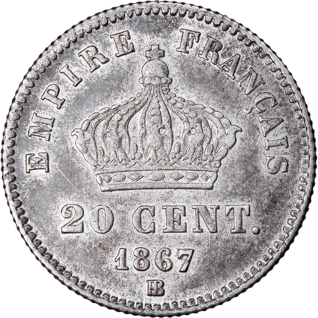 Coin, France, Napoleon III, Napoléon III, 20 Centimes, 1867, Strasbourg
