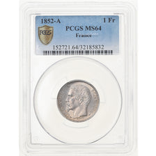 Monnaie, France, Napoleon III, Napoléon III, Franc, 1852, Paris, PCGS, MS64
