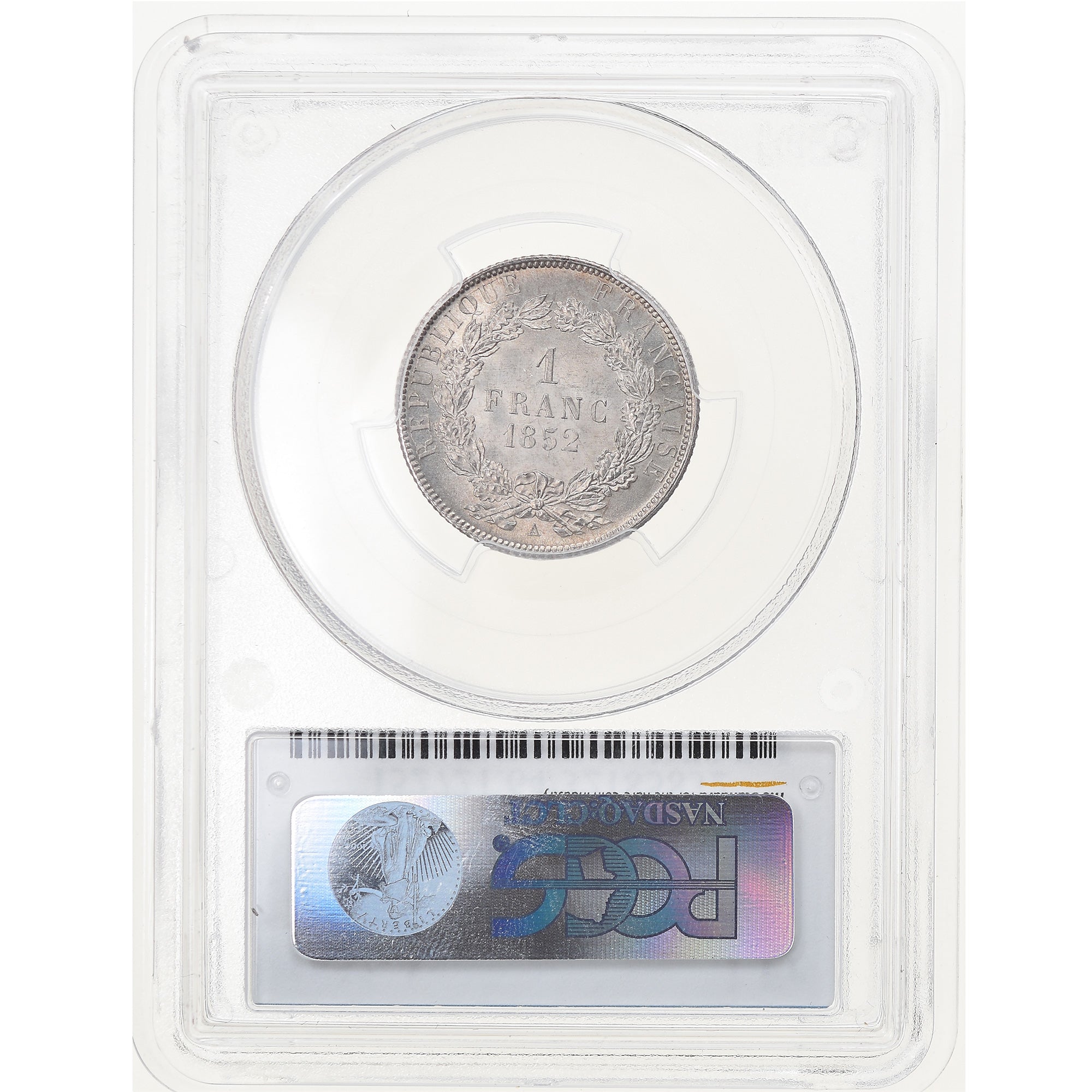 Monnaie, France, Napoleon III, Napoléon III, Franc, 1852, Paris, PCGS, MS64