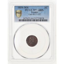 Coin, France, Napoleon III, Napoléon III, Centime, 1857, Marseille, PCGS