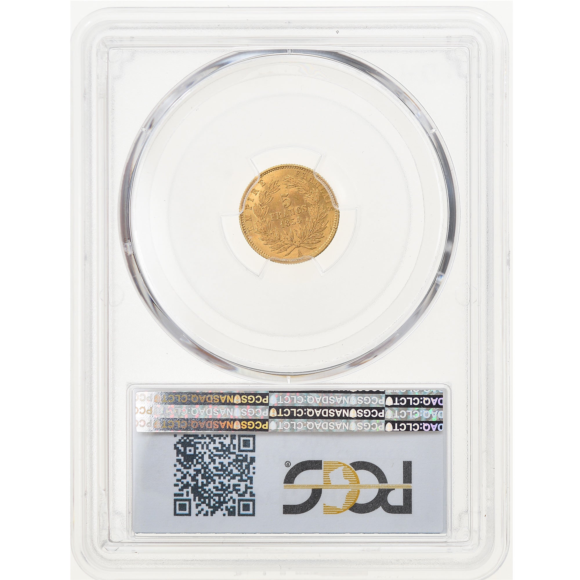 Coin, France, Napoleon III, Napoléon III, 5 Francs, 1854, Paris, PCGS, MS65