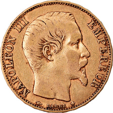 Coin, France, Napoleon III, Napoléon III, 20 Francs, 1856, Strasbourg, Rare