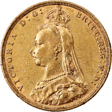 Moneta, Australia, Victoria, Sovereign, 1892, Melbourne, BB+, Oro, KM:10