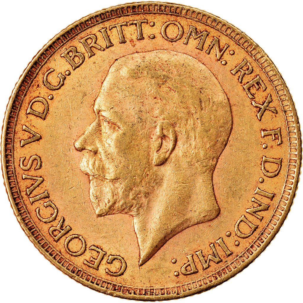 Moneda, Sudáfrica, George V, Sovereign, 1929, MBC, Oro, KM:A22