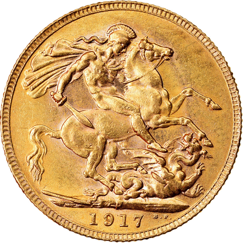 Coin, Australia, George V, Sovereign, 1917, Perth, AU(55-58), Gold, KM:29