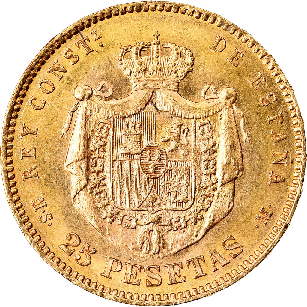Münze, Spanien, Alfonso XII, 25 Pesetas, 1884, Madrid, VZ+, Gold, KM:687
