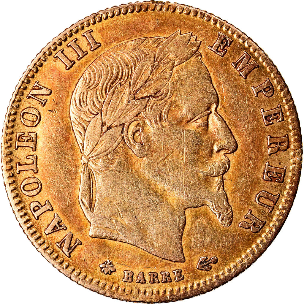 Moneta, Francia, Napoleon III, 5 Francs, 1866, Paris, BB, Oro, Gadoury:1002
