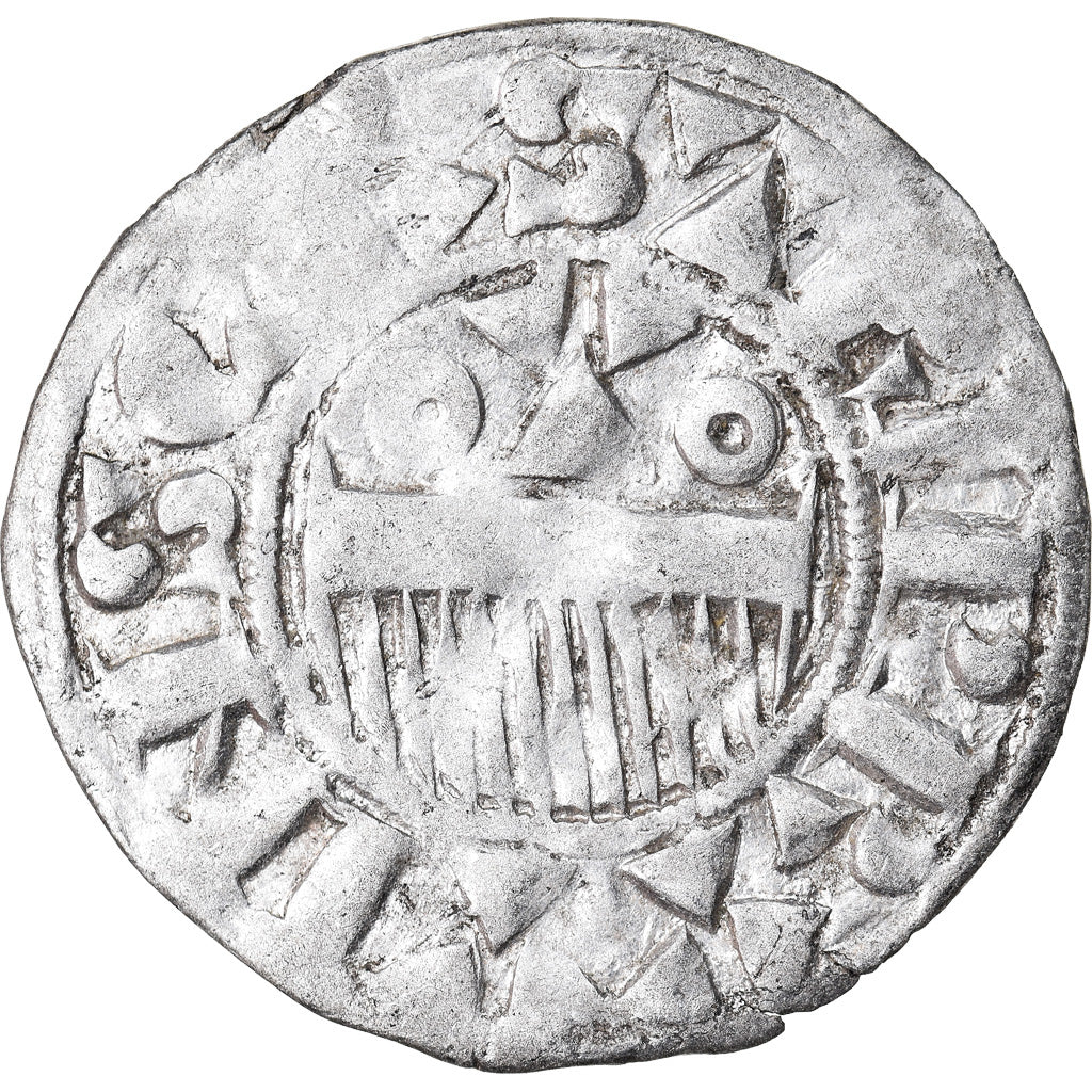 Moneda, Francia, Champagne, Thibaut II, Denarius, Provins, MBC, Plata