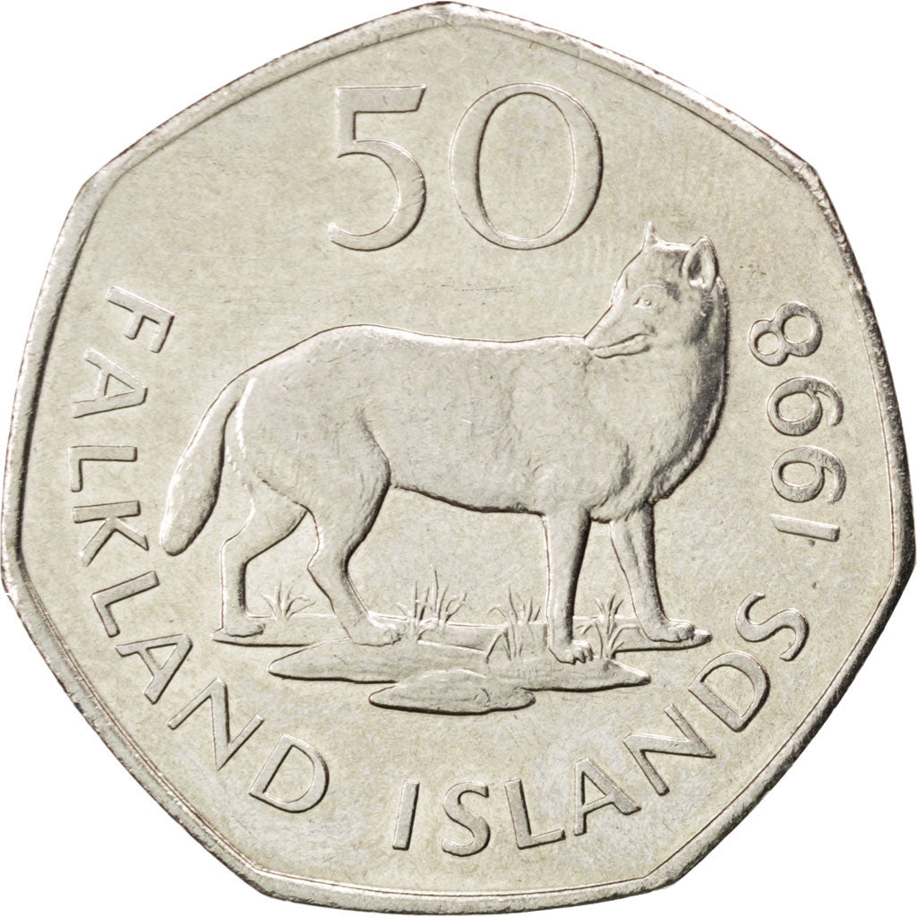 Moneta, Isole Falkland, Elizabeth II, 50 Pence, 1998, SPL, Rame-nichel, KM:14.2