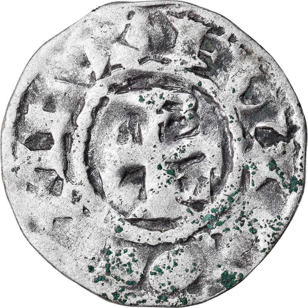 Moneda, Francia, Anjou, Foulques V, Denarius, Angers, BC+, Plata, Boudeau:153