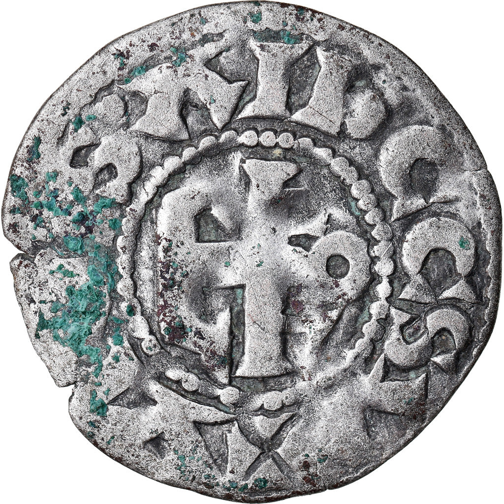 Monnaie, France, Anjou, Foulques V, Denier, Angers, TB+, Argent, Boudeau:153