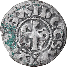 Monnaie, France, Anjou, Foulques V, Denier, Angers, TB+, Argent, Boudeau:153