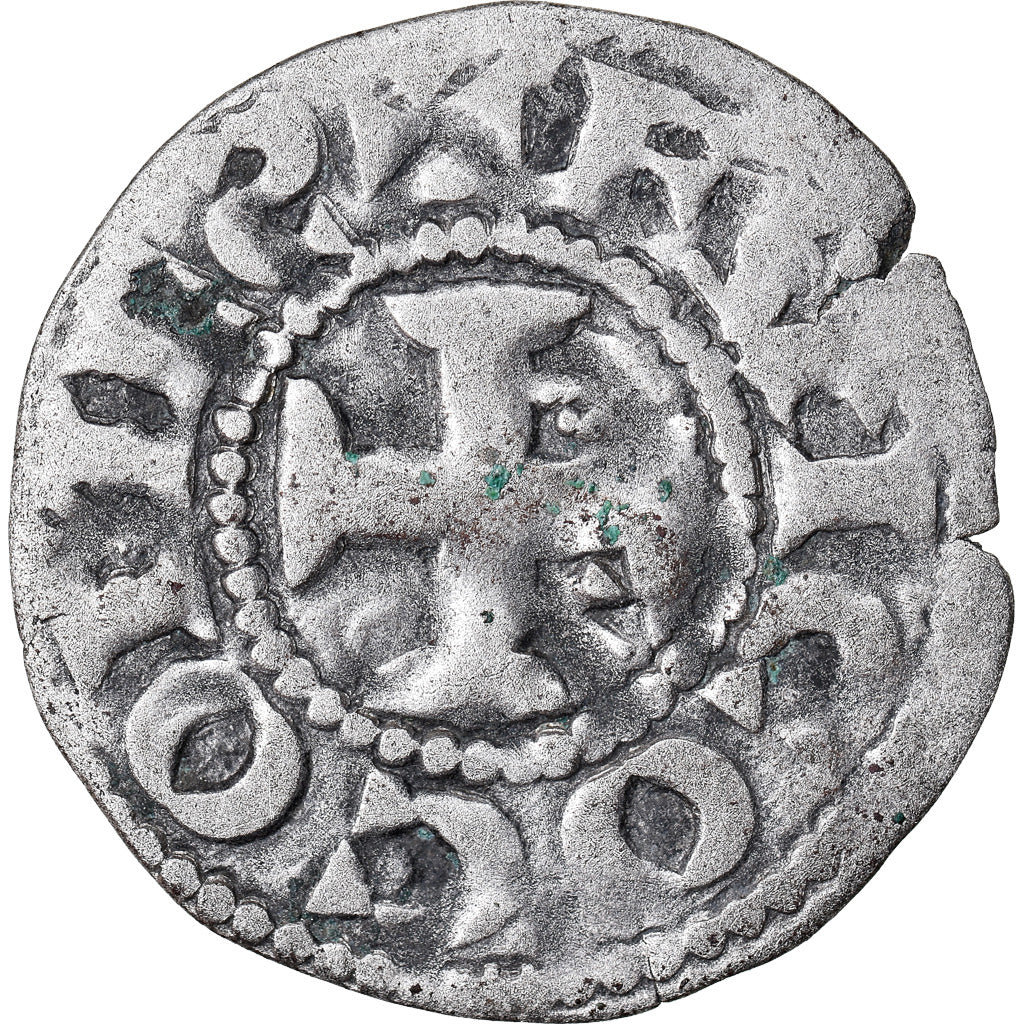 Monnaie, France, Anjou, Foulques V, Denier, Angers, TB+, Argent, Boudeau:153